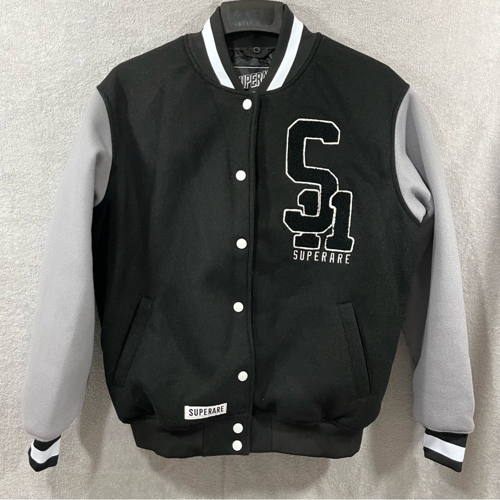 Muhammad Ali X Superare Varisty Bomber Jacket Full Snap Line Small Polyester